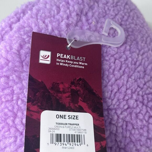 Swiss Tech Pastel Green Purple Fleece Trapper Hat NWT - Picture 8 of 9